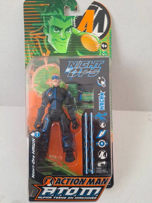 HASBRO 2005 Action Man ATOM A.T.O.M. 5'' Action Figure – Night Ops Hawk – Sealed
