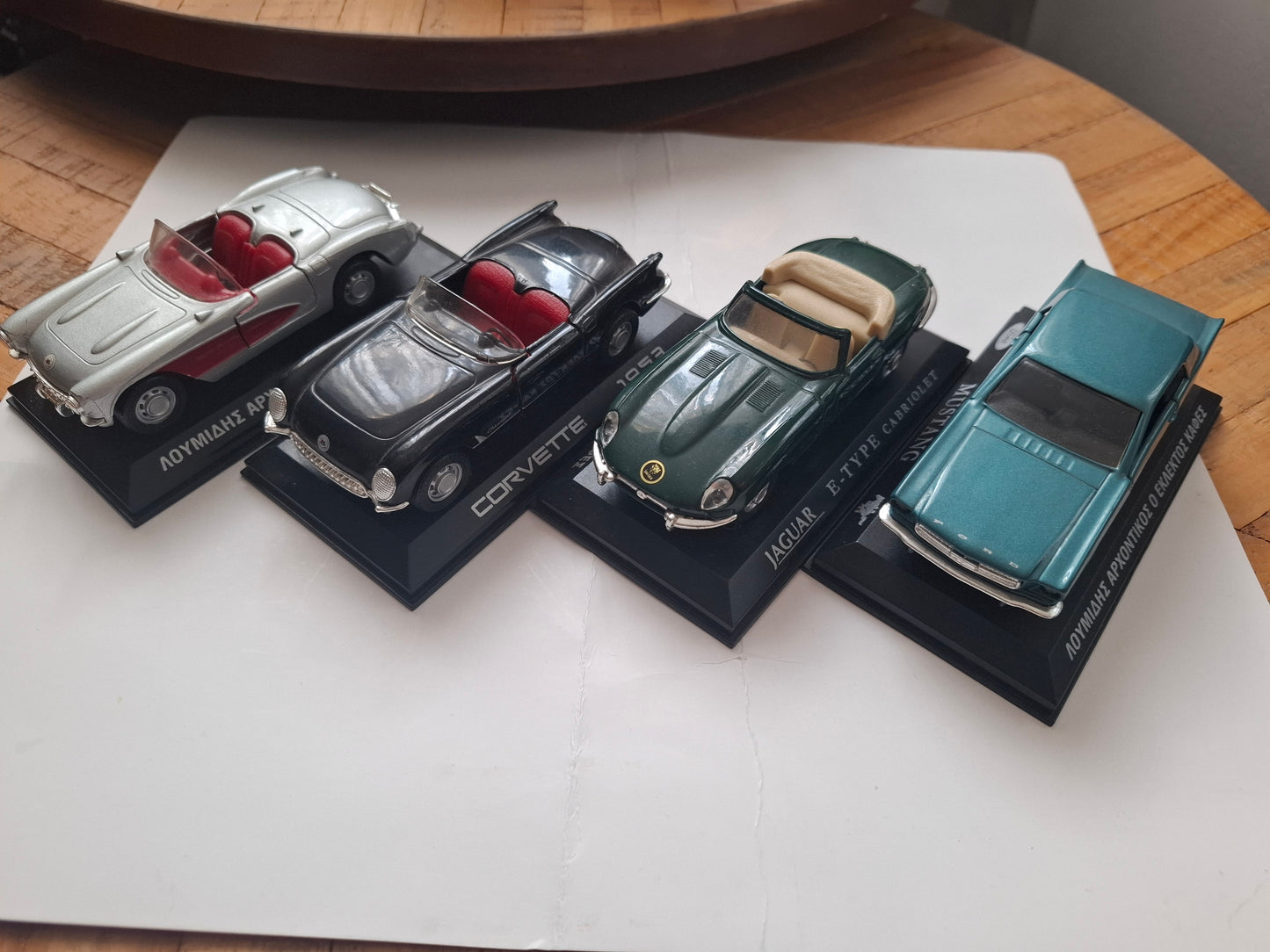 Vintage Maisto 1:38 Scale Sports Car Set – 1953 & 1957 Corvettes, Ford Mustang & Jaguar E-Type — Greece Distribution