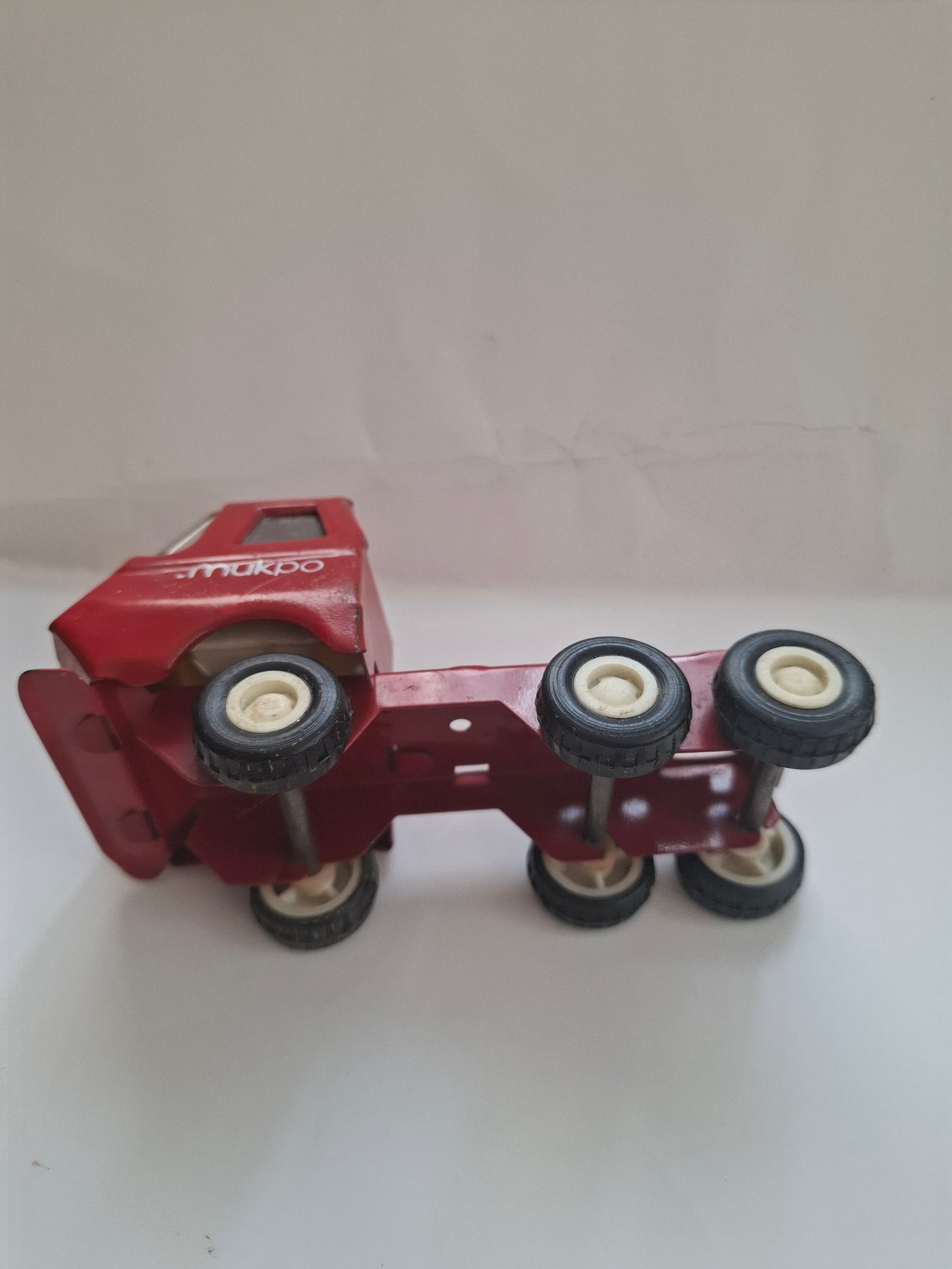 Vintage 1980's Tiny Tonka Toy Red Pressed Steel Semi Tractor Truck - Red