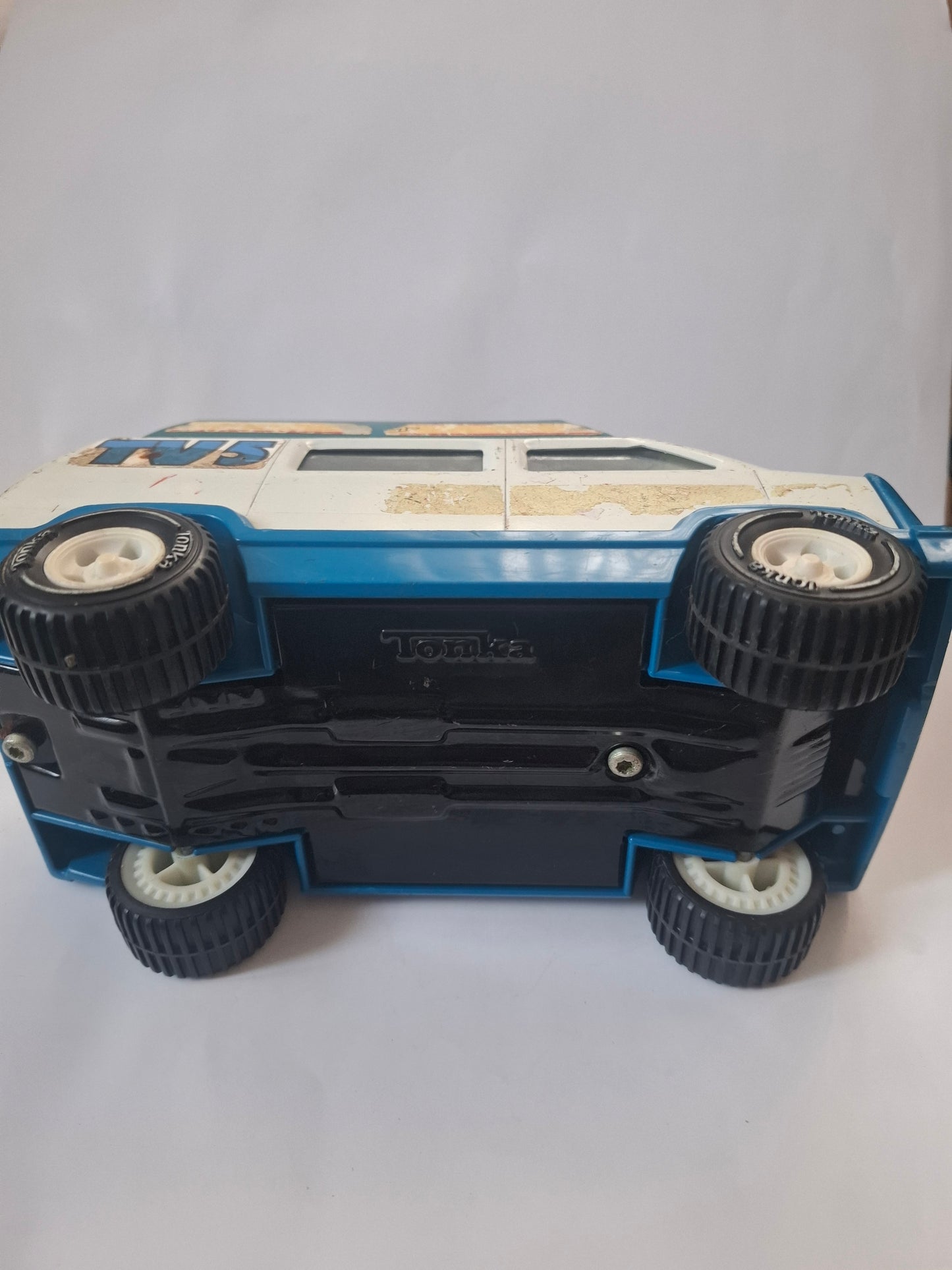 Vintage 1970s Tonka Television TV5 News Van Toy Car Collectible 8 inch