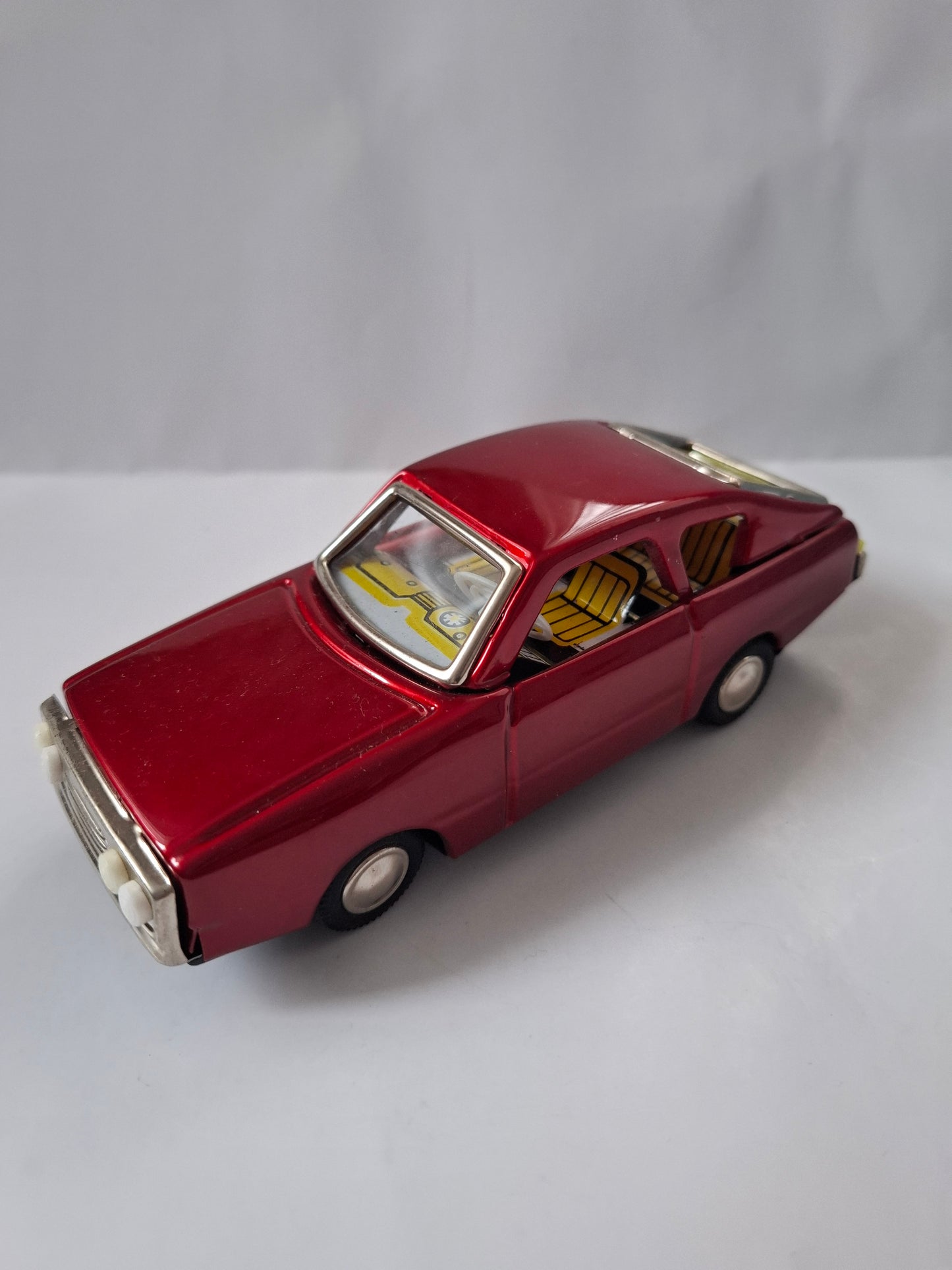 Vintage Red Sedan Tin Toy Rare China Car Friction Motor Tin Toy MF 234