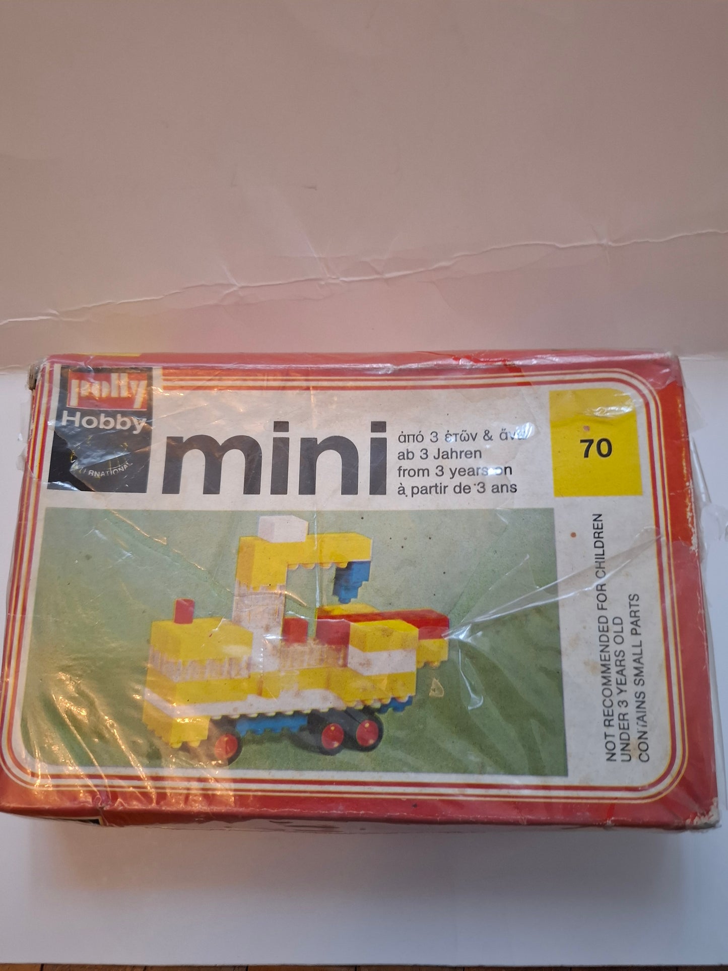 Vintage Polly Hobby Mini #70 Truck Kit – 1970s LEGO-Style, Original Box (Damaged/Torn Foil)