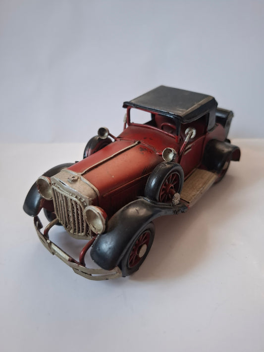 Red and Black Metal Model Car - Vintage Auto - Collector Item - Toy Gift Idea - Old School Classic Car - Retro Car - Gift Idea