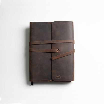 Handmade Leather Notebook  Refillable Journal  Personalized Gift for Writers & Travelers  Brown