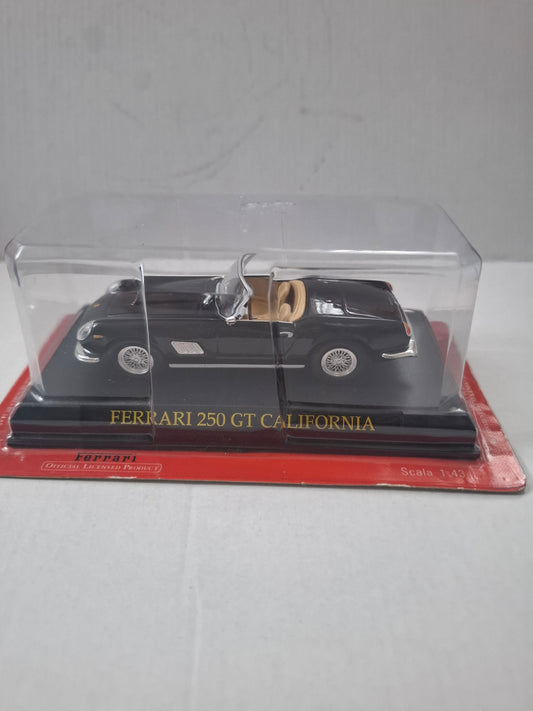1:43 Ferrari 250 GT California Die-Cast Model IXO/Altaya – Black/Beige Seats – New Sealed