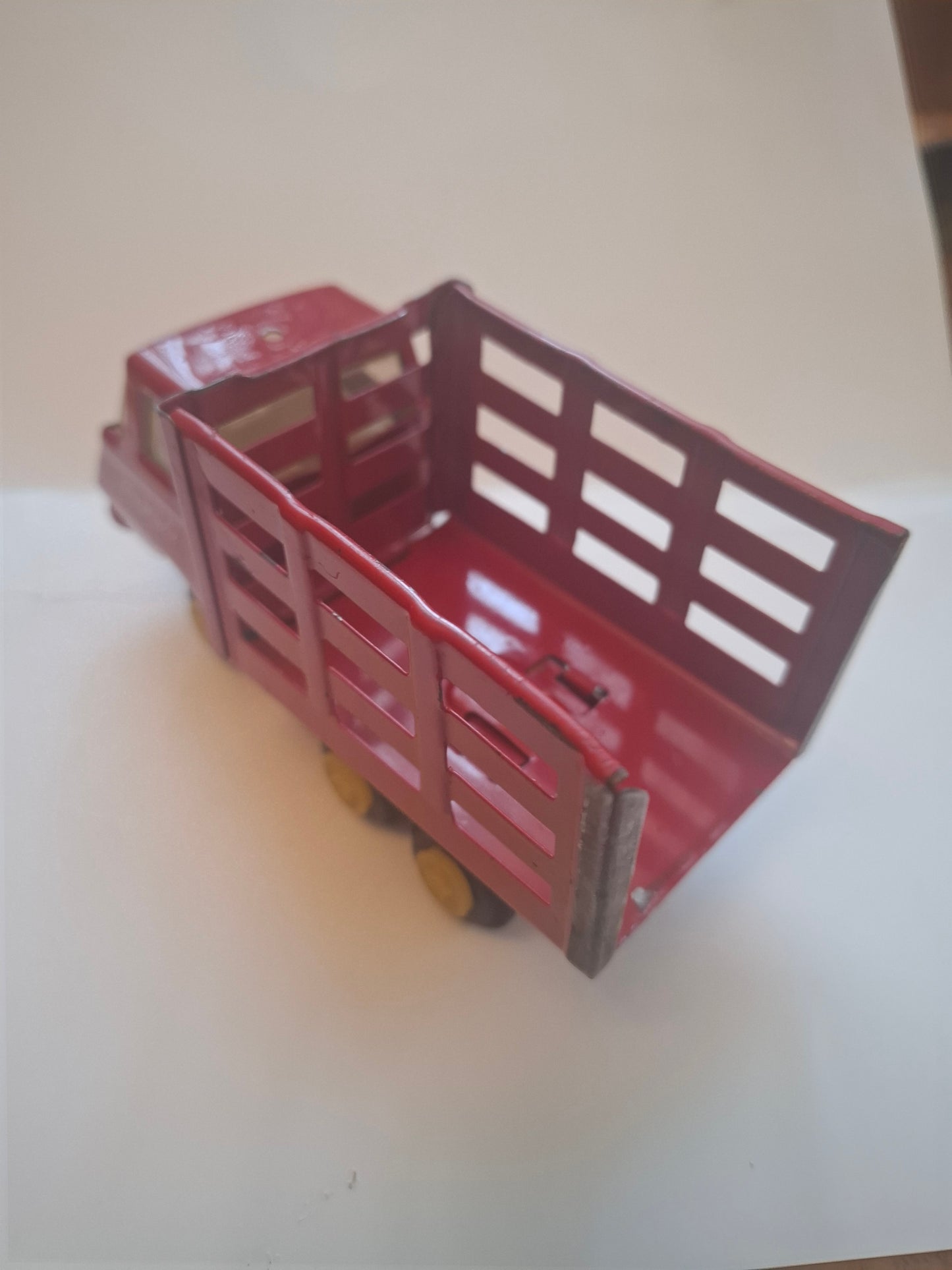 Collectible Vintage Tin Toy: Bulgarian Tiny Tonka Cattle Truck from 90s - Green (Copy)