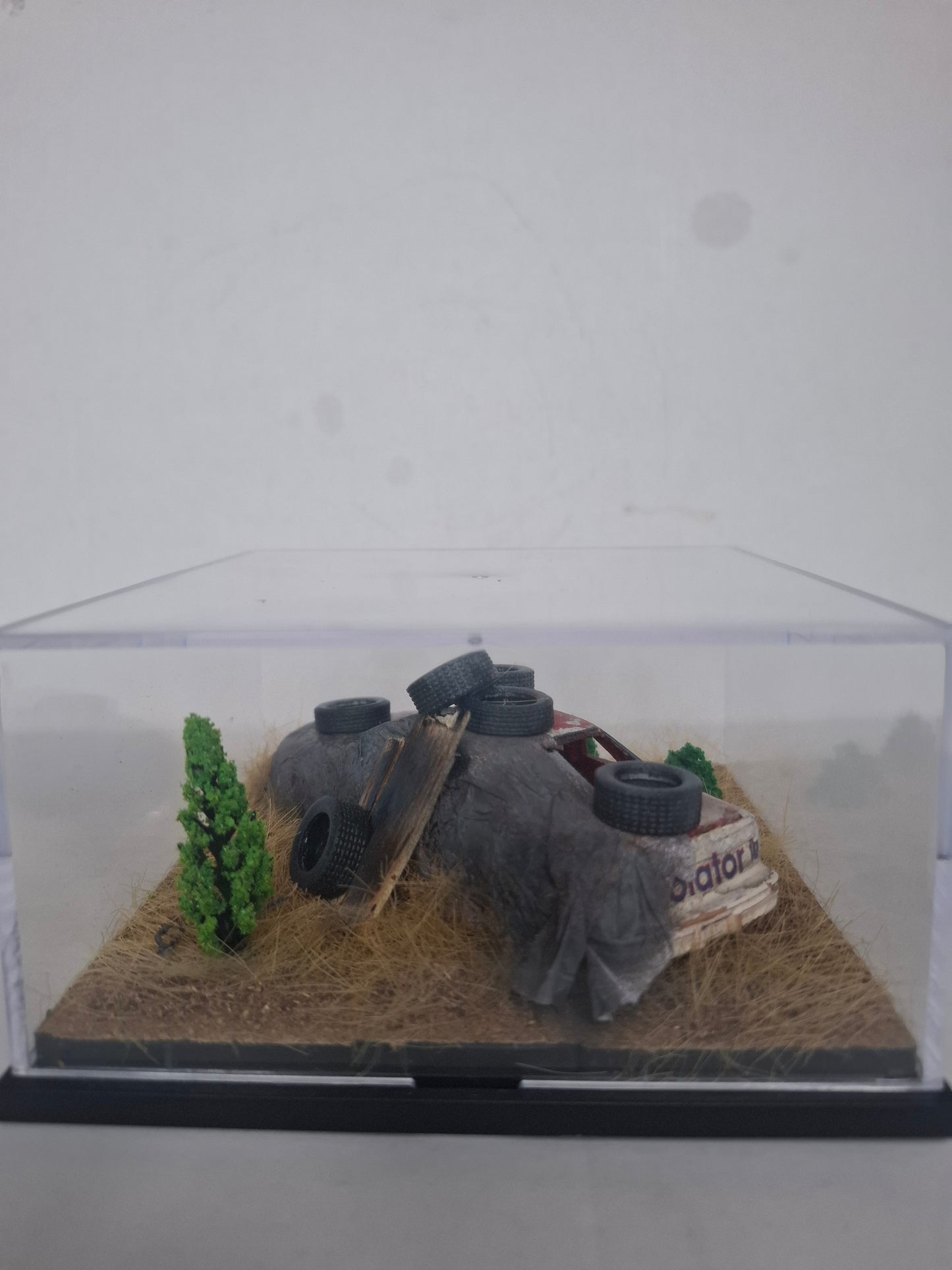 Handmade 1:43 Scale Diorama: Derrike Cope's 1990 Daytona 500 Winner | #10 Purolator Chevy Lumina Diecast Model in Acrylic Display Case