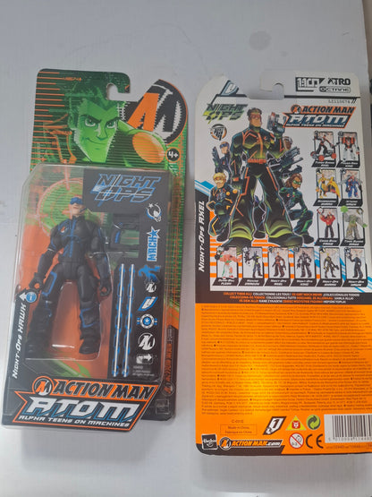Hasbro 2005 Action Man A.T.O.M. Bundle – Night Ops Hawk (Ref 10450) & Night Ops Axel (Ref 10449) – Sealed Figures