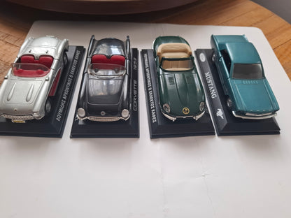 Vintage Maisto 1:38 Scale Sports Car Set – 1953 & 1957 Corvettes, Ford Mustang & Jaguar E-Type — Greece Distribution