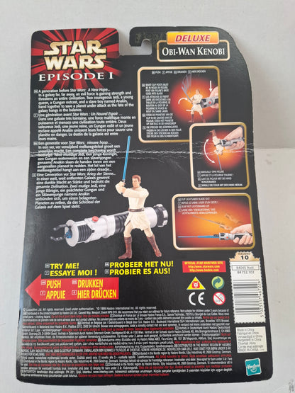 Hasbro Star Wars Episode I Deluxe Obi-Wan Kenobi Action Figure (1999) – New in Box