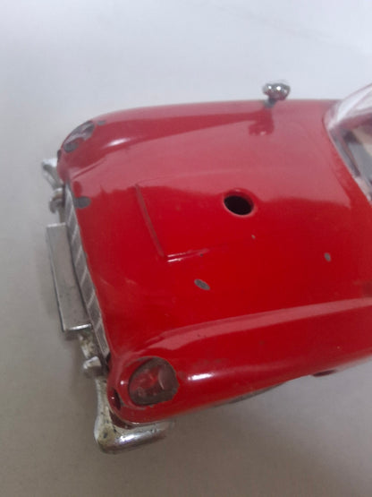 Vintage Diecast Aston Martin DB5 — Approx. 1:30 Scale — Solid Metal Model, Red — Parts Missing / Wear (1980s look)