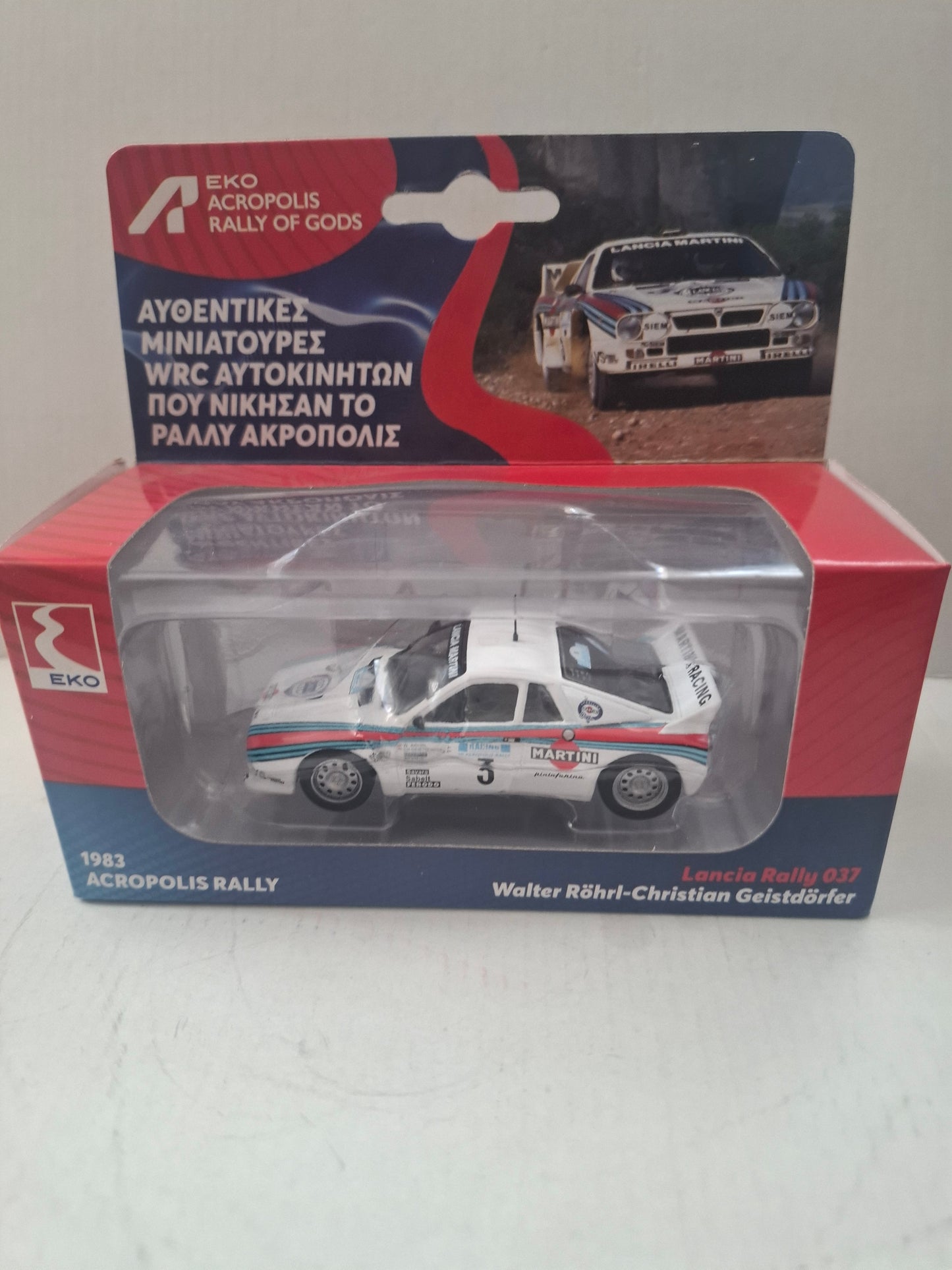 1:43 Scale Model – 1983 Acropolis Rally Lancia Rally 037 – Walter Röhrl / Christian Geistdorfer