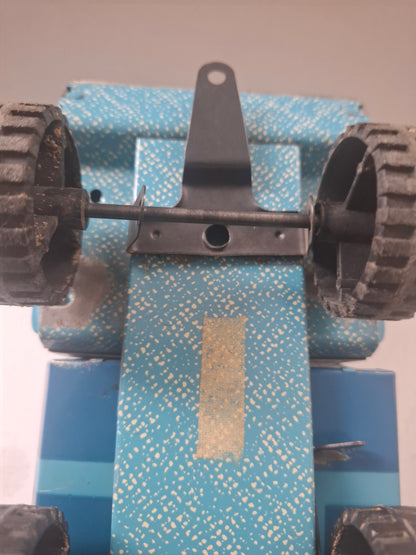 Vintage Big Children's Blue Metal Tin Toy Green Dump truck Ural USSR Nr.10