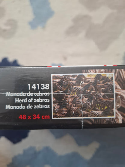 Educa 500-Piece Jigsaw Puzzle – Herd of Zebras – Impossible Series – New Sealed (2009)