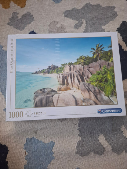 Clementoni Puzzle 1000 pcs – Paradise Beach Tropical Seychelles Scene – High Quality Collection – New Sealed (2018)