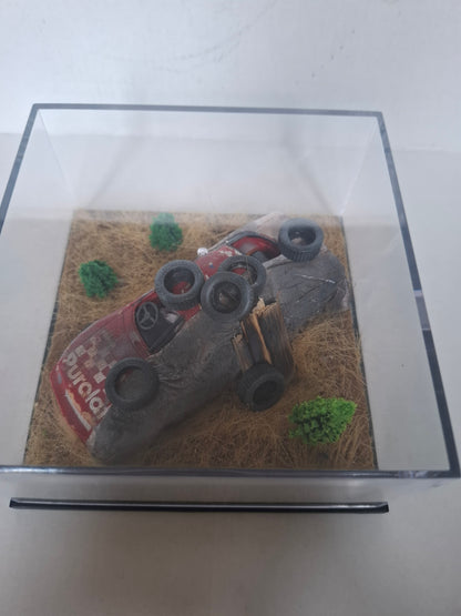 Handmade 1:43 Scale Diorama: Derrike Cope's 1990 Daytona 500 Winner | #10 Purolator Chevy Lumina Diecast Model in Acrylic Display Case