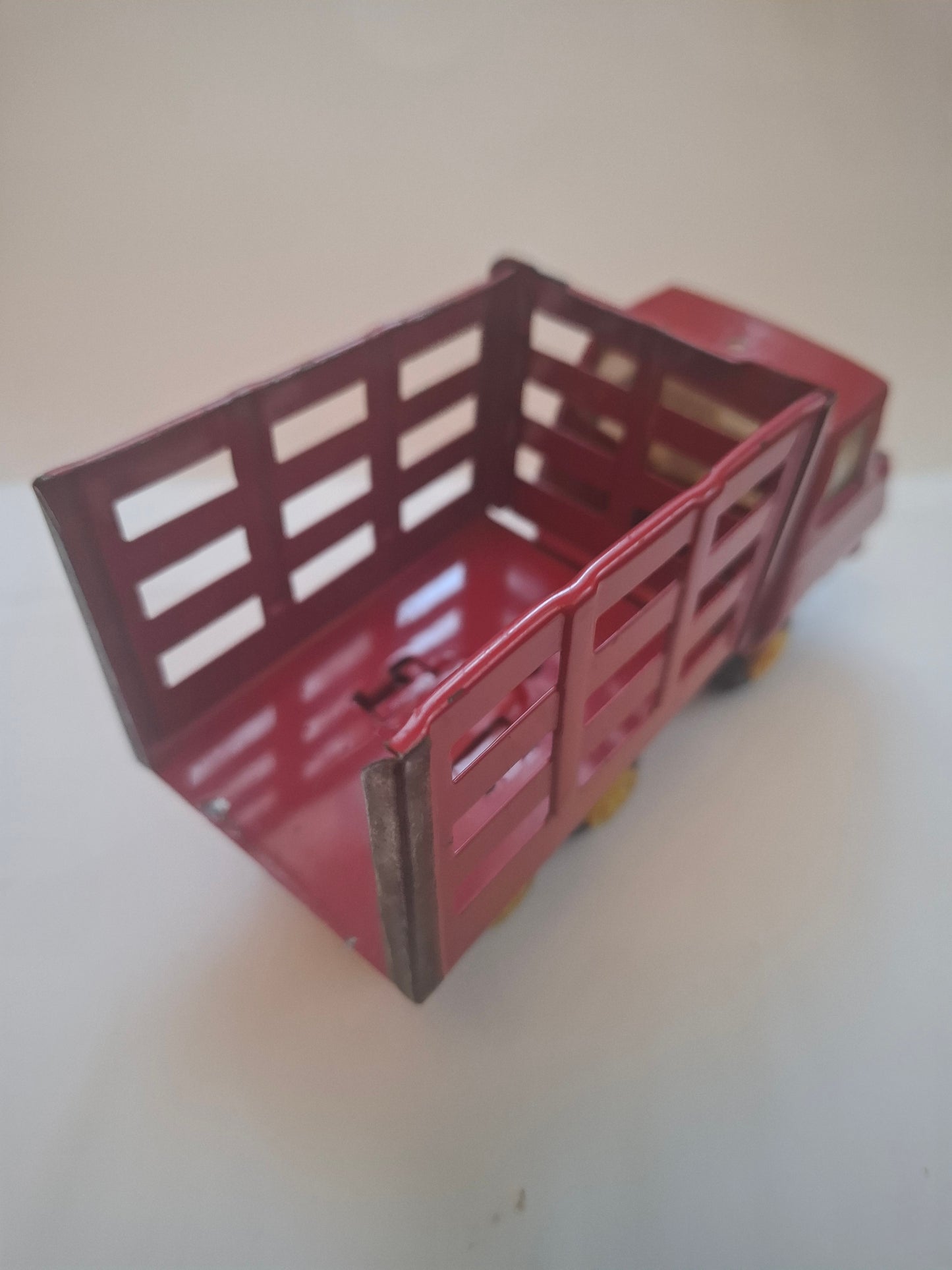 Collectible Vintage Tin Toy: Bulgarian Tiny Tonka Cattle Truck from 90s - Green (Copy)