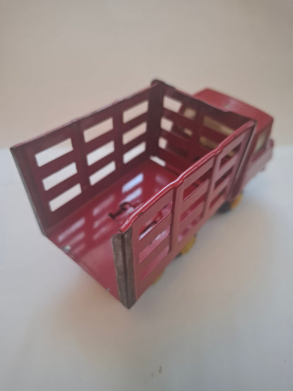 Collectible Vintage Tin Toy: Bulgarian Tiny Tonka Cattle Truck from 90s - Green (Copy)