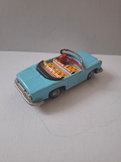 Vintage MF-926 Tin Convertible – Sky Blue Chinese Friction Toy – Good Condition, No Box