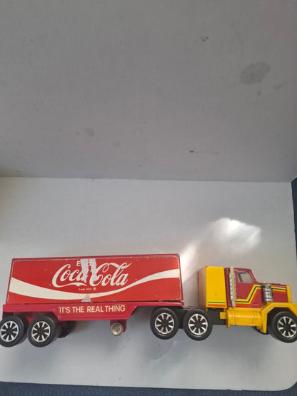 Vintage Coca-Cola Pressed Steel Truck – Clover Toys Korea – Red Collectible 1980s