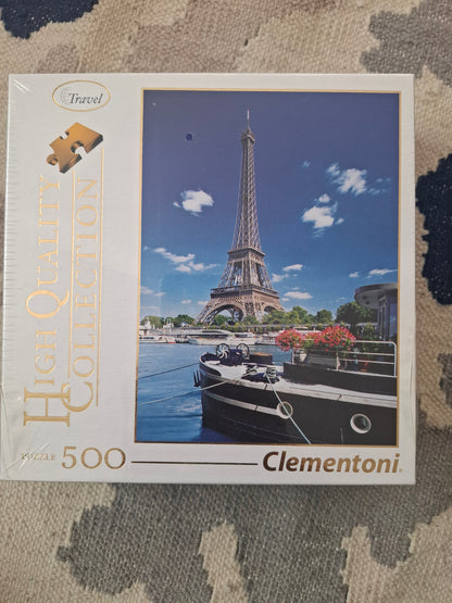 Clementoni Puzzle 500 pcs – Romantic Promenade in Paris – Eiffel Tower Scene – New Sealed