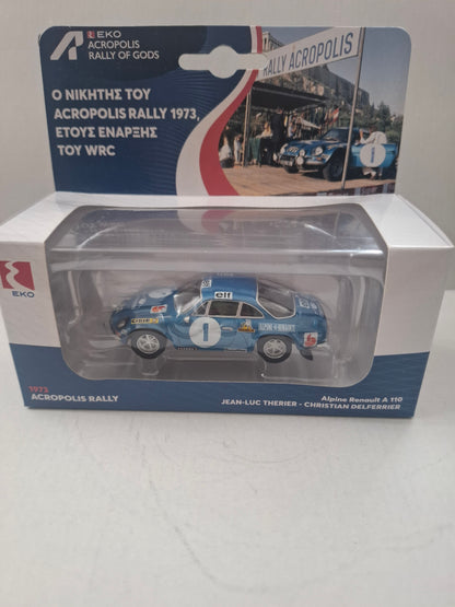 1:43 Scale Model – 1973 Acropolis Rally Alpine Renault A110 – Jean-Luc Thérier / Christian Delferrier