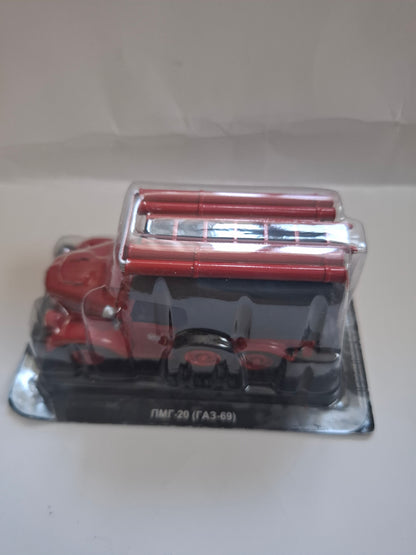 GAZ-69 Soviet Fire Truck PMG-20 (1954) – 1:43 Scale Die-Cast Model, Sealed in Original Box