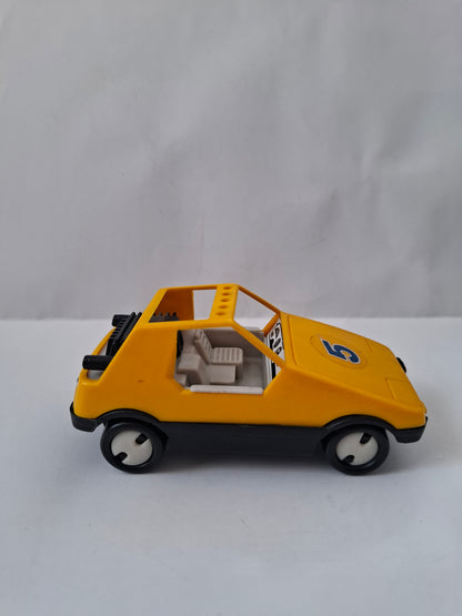Vintage Bulgarian Plastic Yellow Car #5 Buggy Toy USSR