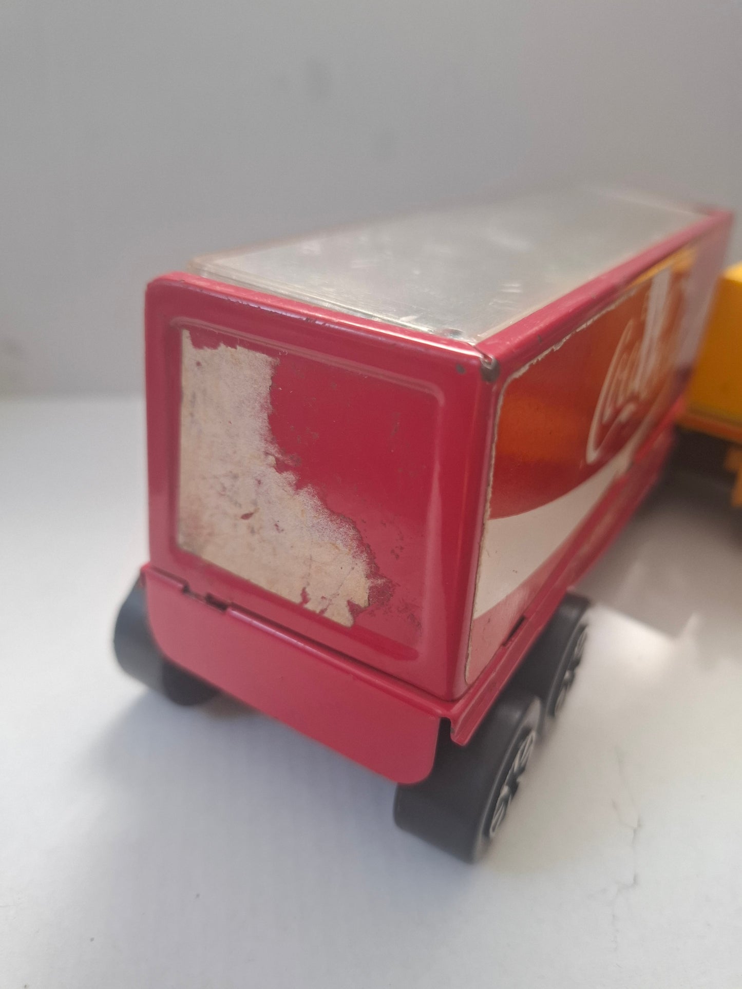 Vintage Coca-Cola Pressed Steel Truck – Clover Toys Korea – Red Collectible 1980s