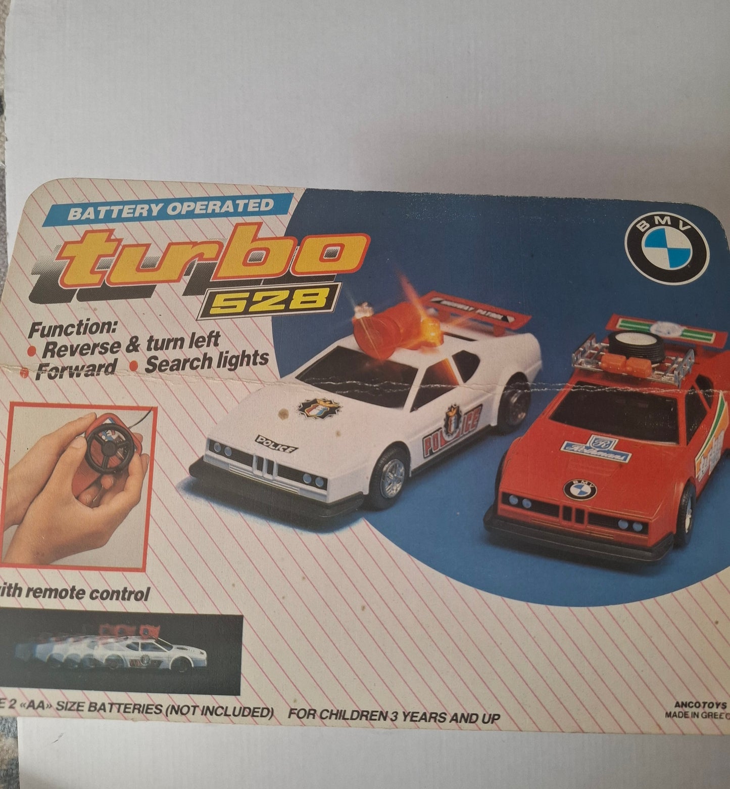 Vintage Turbo 528 Battery Operated Remote Control Police Car – Anco – In Original Box (Untested