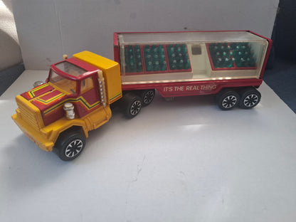 Vintage Coca-Cola Pressed Steel Truck – Clover Toys Korea – Red Collectible 1980s