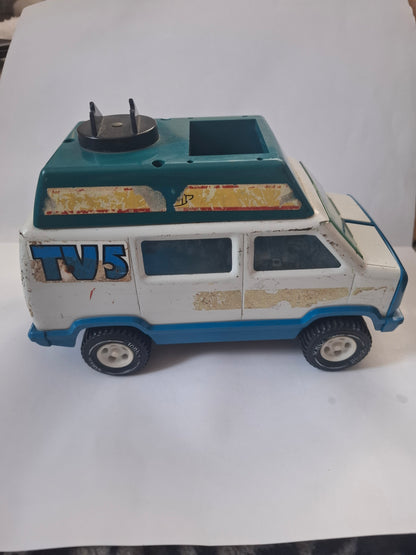 Vintage 1970s Tonka Television TV5 News Van Toy Car Collectible 8 inch