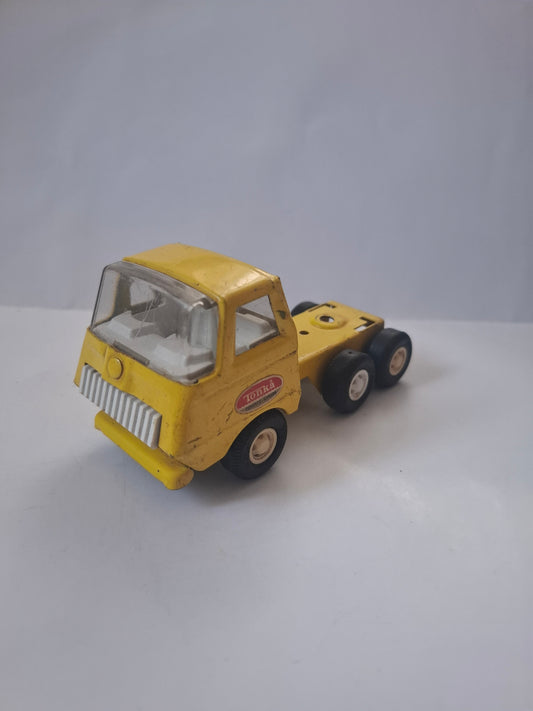 Vintage 1970's Yellow Tiny Tonka Toy Pressed Steel Semi Tractor Truck Cab - made in Canada
