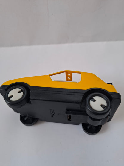 Vintage Bulgarian Plastic Yellow Car #5 Buggy Toy USSR