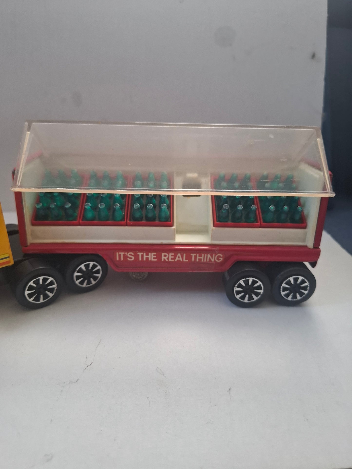 Vintage Coca-Cola Pressed Steel Truck – Clover Toys Korea – Red Collectible 1980s