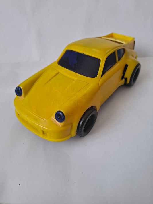 Vintage Porsche Turbo 110 Wind-Up Toy Car – Yellow (1970s) - Made in Greece