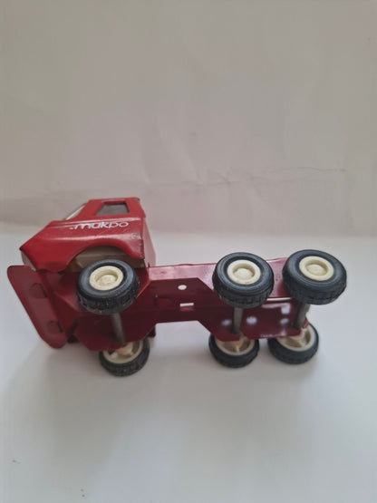 Vintage 1980's Tiny Tonka Toy Red Pressed Steel Semi Tractor Truck - Red