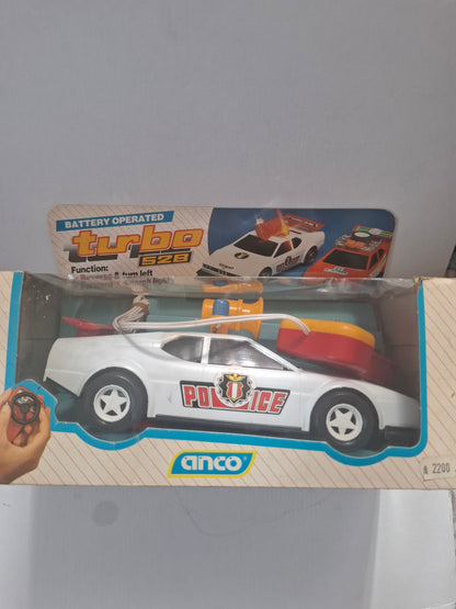 Vintage Turbo 528 Battery Operated Remote Control Police Car – Anco – In Original Box (Untested