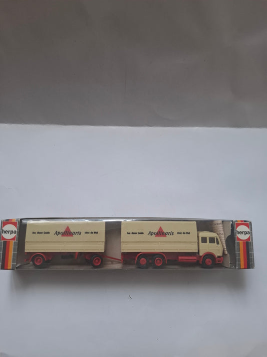 Vintage HERPA MB Truck-Trailer Apollinaris 1:87 H0 – In OVP – #811292