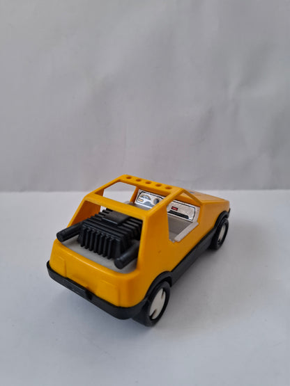 Vintage Bulgarian Plastic Yellow Car #5 Buggy Toy USSR