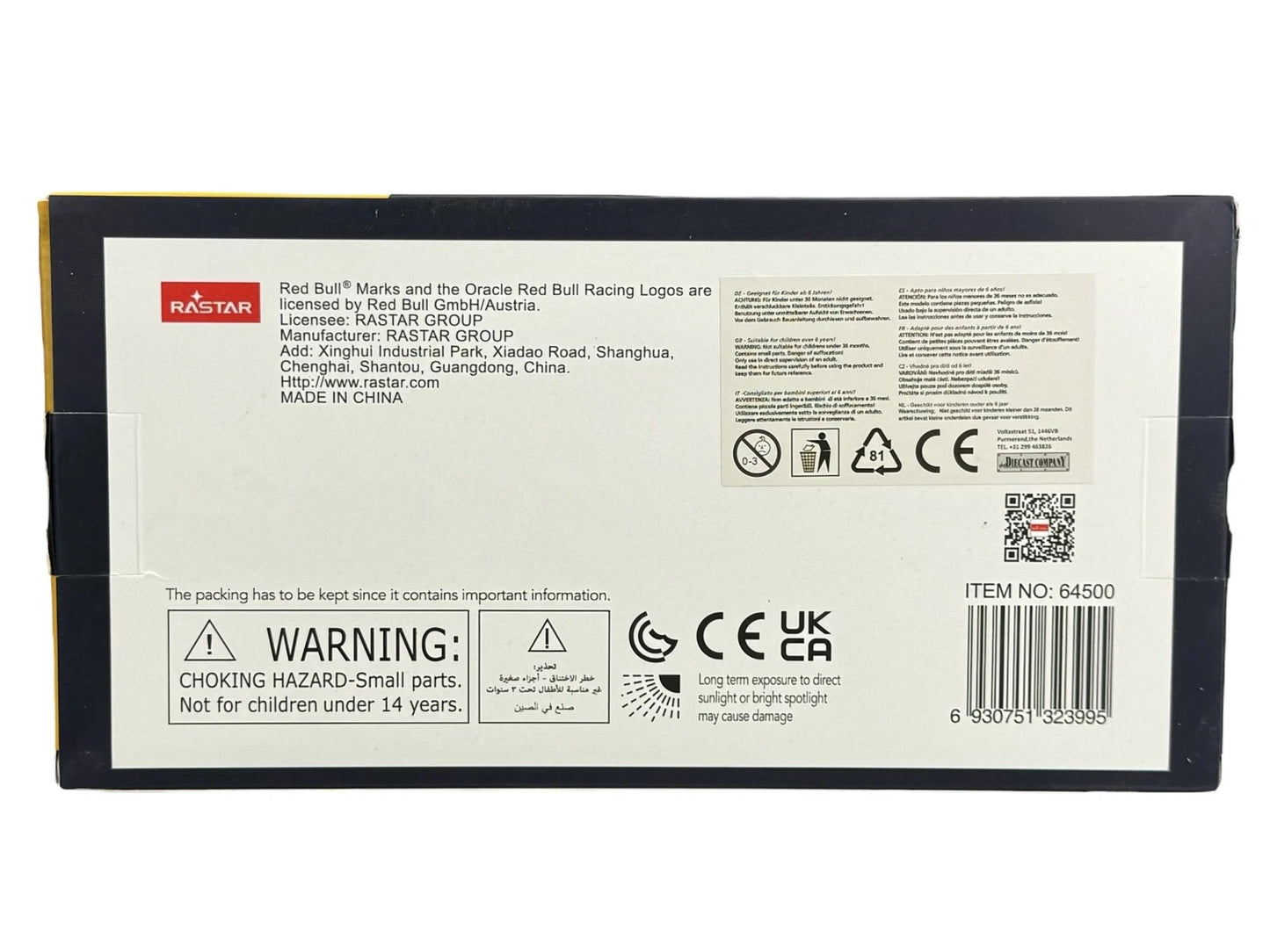 Rastar 1:24 Red Bull Racing RB19 Max Verstappen – 2023 Formula 1 Die-Cast Model – Brand New